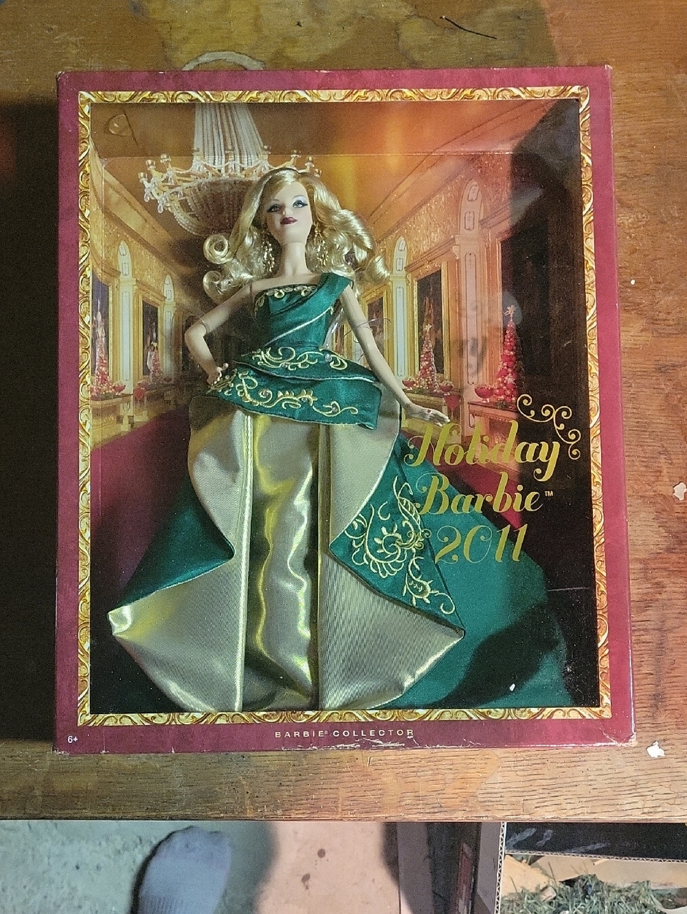 2011 Holiday Barbie Green & Gold Gown